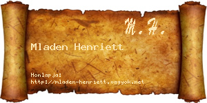 Mladen Henriett névjegykártya